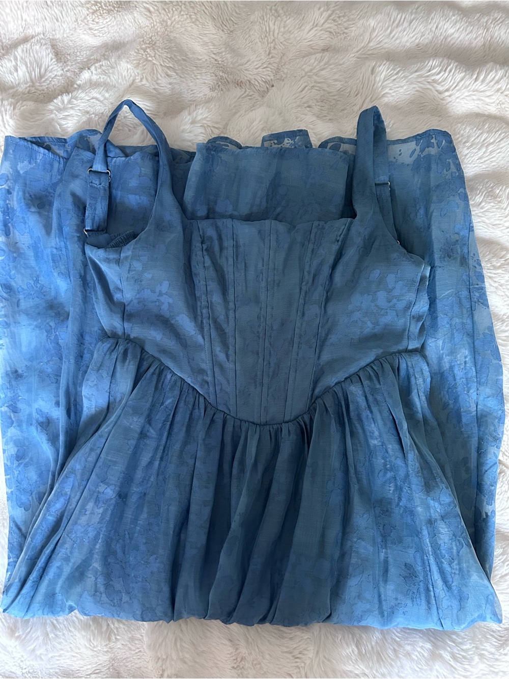 Lulus Blue Floral Midi Dress